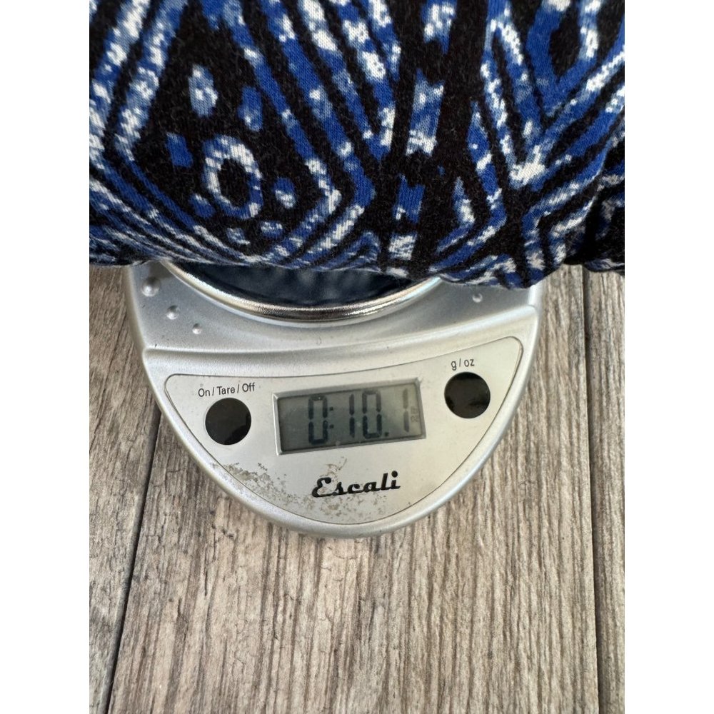 AMBIANCE Blue Tribal Design Elastic Waist Drawstring Strapless Jumpsuit Size L - Picture 12 of 12